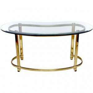 Mastercraft Brass Kidney Shaped Writing Desk