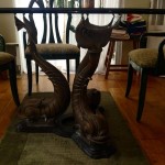 Vintage Bronze Koi Dining Table