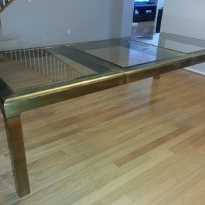 Mastercraft Brass Dining Table in Parsons Style