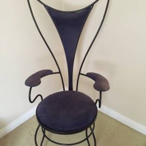 mid-century atomic iron chair