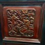 Asian Carved Wood Mirrored Armoire