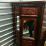 Asian Carved Wood Mirrored Armoire