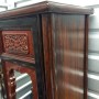 Asian Carved Wood Mirrored Armoire