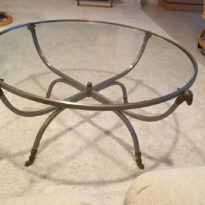 Maison Jansen Rams Head Steel and Brass Coffee Table