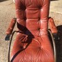 Lee L. Woodard Leather and Steel Rocking Chair