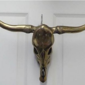 Vintage Brass Steer Skull