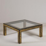 Mastercraft Acid Etched Brass Coffee Table by Bernard Rohne