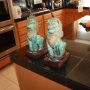 Bronze Singha Foo Dog Lamps (Pair)