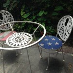 Arthur Umanoff LOVE Chair & Mayan Sun Patio Table Set